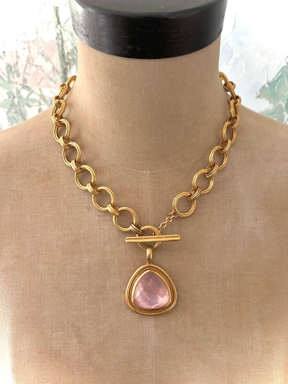 NWOT Julie Vos Pink Pendant Necklace